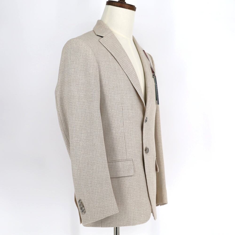 Tommy Hilfiger Men's White/Tan Check Conrad Modern-Fit Suit Blazer Size 44S - Picture 5 of 12